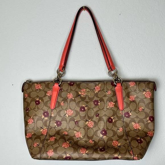 New COACH Floral AVA TOTE Signature Canvas Peony Print, BEAUTIFUL! VHTF - Picture 4 of 13
